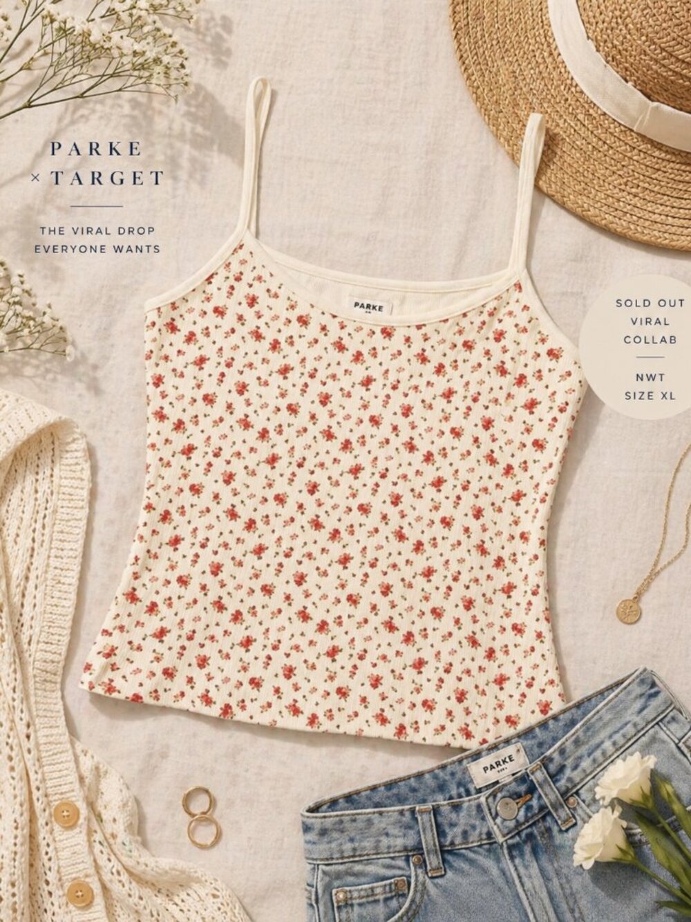 Parke x Target Floral Cami XL | Viral Sold Out | Cottagecore Tank